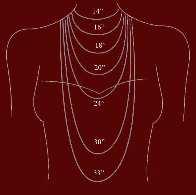 Standard beaded necklace lengths chart